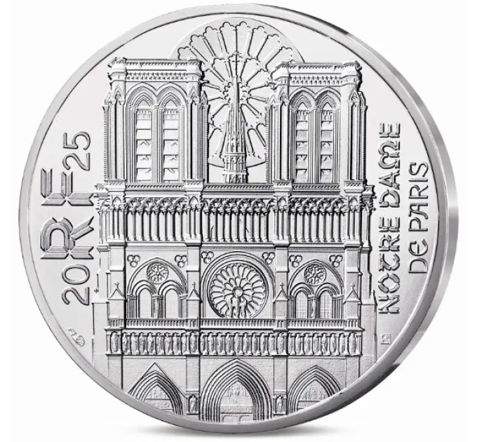 Francia 10 euro moneta d'argento 2025 - Notre-Dame de Paris