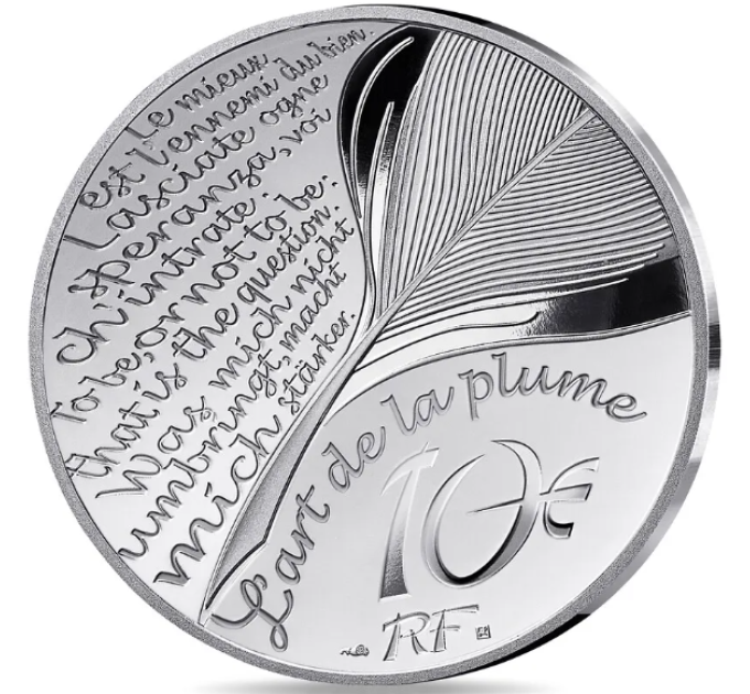 Francia 10 euro moneta d'argento Proof 2025 - L'arte della penna – Il giro del mondo in 80 giorni