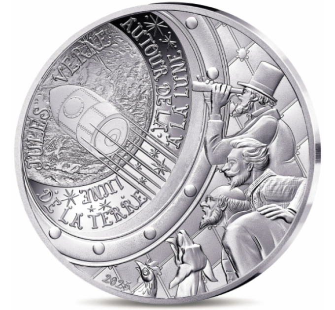 Francia 10 euro moneta d'argento Proof 2025 - L’arte della penna – dalla Terra alla Luna