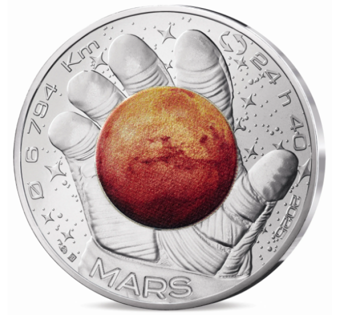 Francia 10 euro moneta d'argento 2025 - Odissea nello spazio con Thomas Pesquet - Saturno, Giove, Marte, Luna