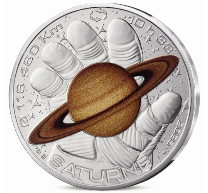 Francia 10 euro moneta d'argento 2025 - Odissea nello spazio con Thomas Pesquet - Saturno, Giove, Marte, Luna