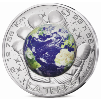 Francia 100 euro moneta d'argento Proof 2025 - Odissea nello spazio con Thomas Pesquet - Terra