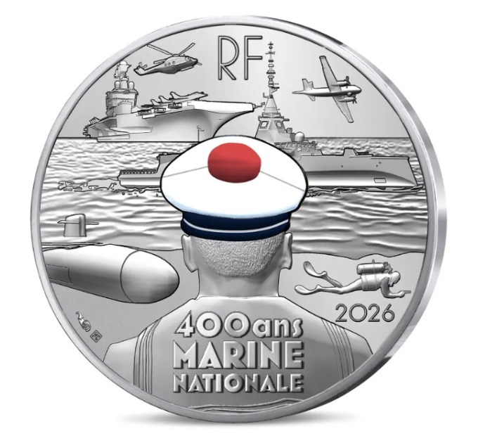 Francia 10 euro moneta d'argento 2026 - Marina francese