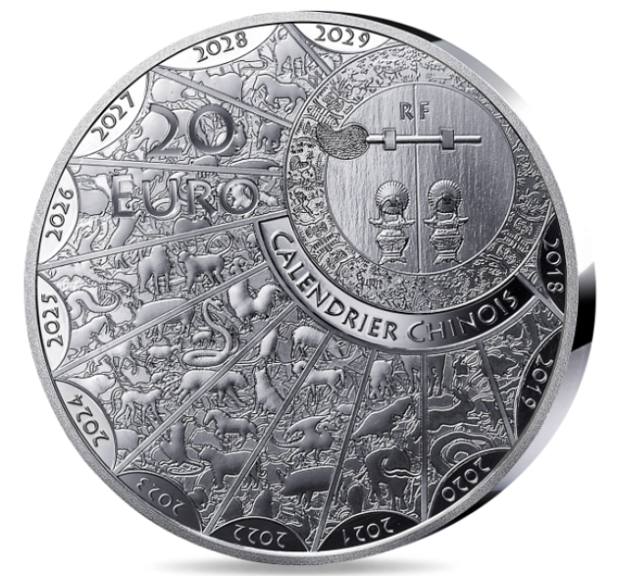 Francia 20 euro moneta d'argento Proof 2026 - Anno del cavallo