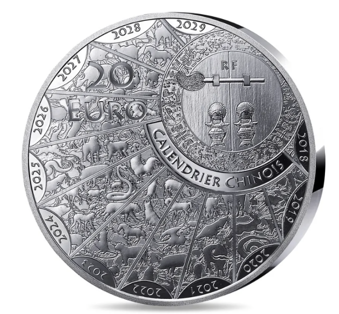 Francia 20 euro moneta d'argento Proof 2027 - Anno della Capra