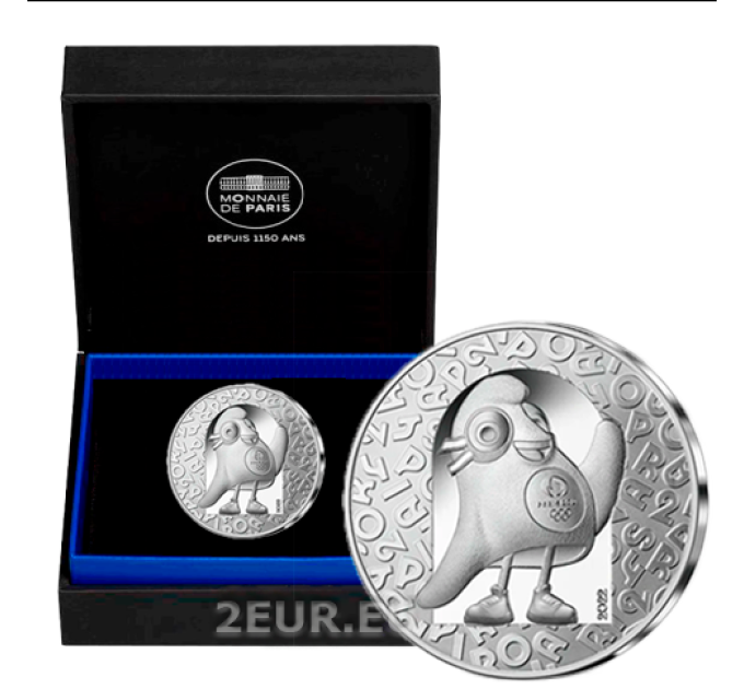 Francia 10 euro moneta d'argento Proof 2022 - Giochi Olimpici - Mascotte Olimpica