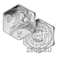 Francia 10 euro moneta d'argento 2021 - Marianne - Olimpiadi estive Tokyo 2020 - Parigi 2024 - 2021