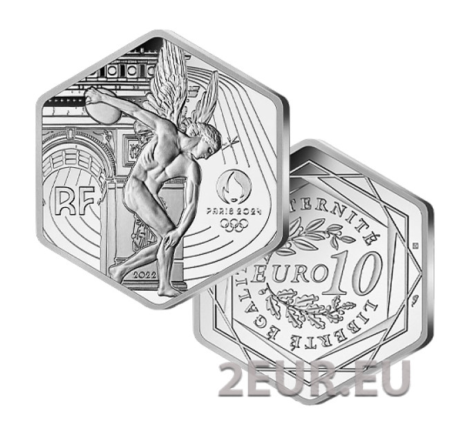 Francia 10 euro moneta d'argento 2022 - Il genio - Olimpiadi estive Tokyo 2020 - Parigi 2024 - 2021