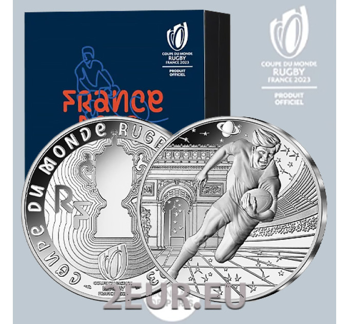 Francia 10 euro moneta d'argento Proof 2023 - Coppa del mondo di rugby in Francia