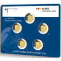 Germania 2 Set di monete in euro FDC 2024 - 175 anni della Costituzione della Paulskirche - ADFGJ