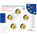 Germania 2 Set di monete in euro FDC 2022 - 35 anni di Erasmus - ADFGJ
