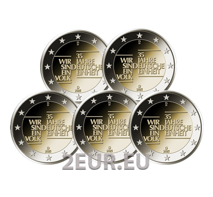 Germania 2 euro UNC 2025 - 35 anni di unità tedesca - ADFGJ