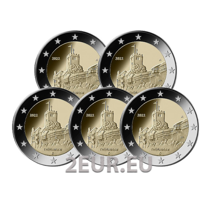Germania 2 euro UNC 2022 - Turingia - Castello di Wartburg - ADFGJ
