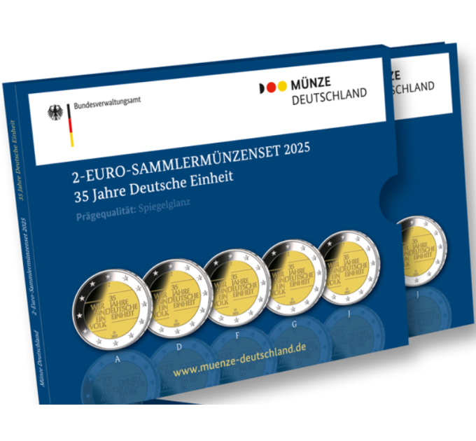 Germania 2 euro proof 2025 - 35 anni di unità tedesca