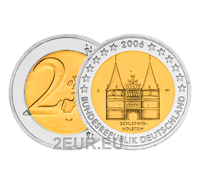 Germania 2 euro UNC 2006 - Holstentor a Lubecca - D - Monaco
