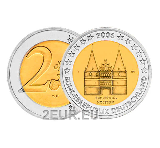 Germania 2 euro UNC 2006 - Holstentor a Lubecca - J - Amburgo