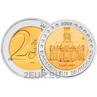 Germania 2 euro UNC 2009 - Saarland Ludwigskirche Saarbrucken - J - Amburgo