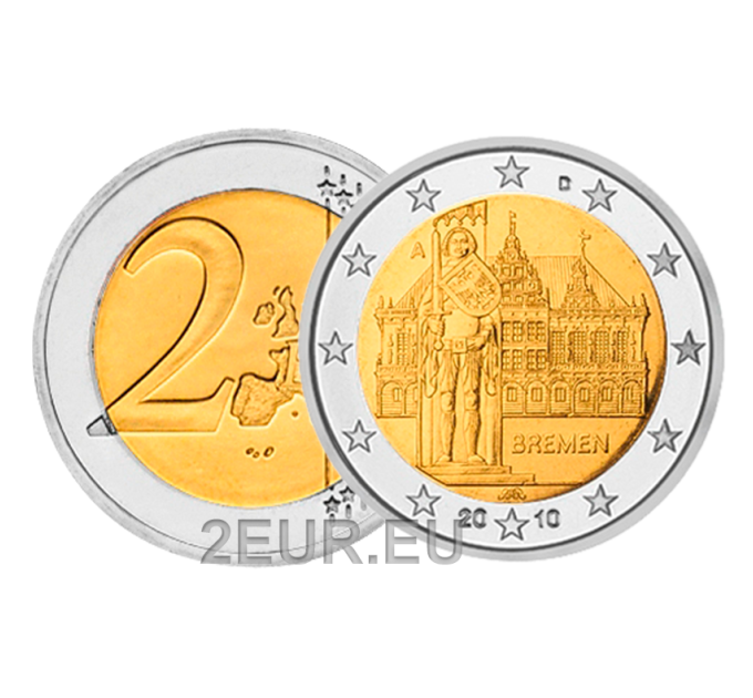 Germania 2 euro UNC 2010 - Municipio e Roland - A - Berlino