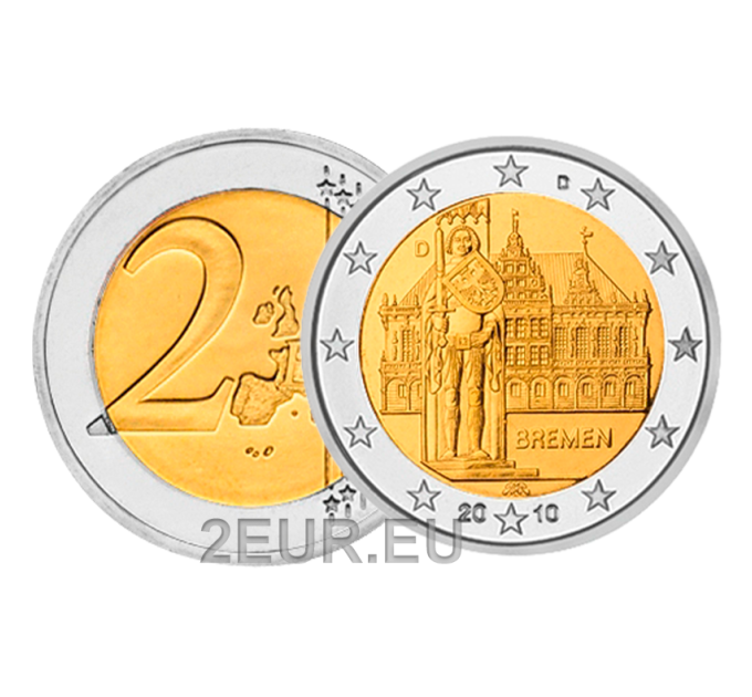 Germania 2 euro UNC 2010 - Municipio e Roland - D - Monaco di Baviera