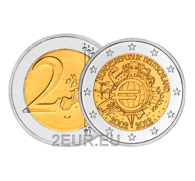 Germania 2 euro UNC 2012 - 10 anni di Euro Cash - A - Berlino