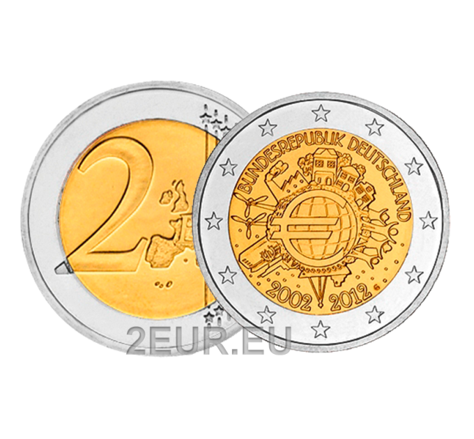 Germania 2 euro UNC 2012 - 10 anni di Euro Cash - G - Karlsruhe