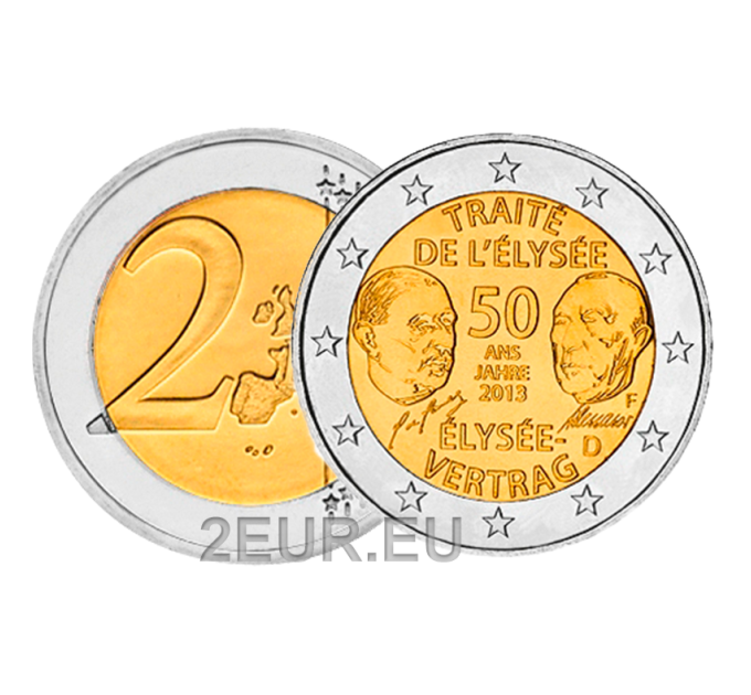 Germania 2 euro UNC 2013 - 50 anni del Trattato dell'Eliseo - F - Stoccarda