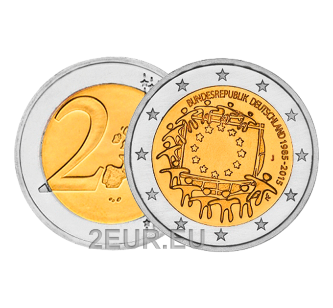 Germania 2 euro UNC 2015 - 30° Anniversario della Bandiera Europea - J - Amburgo