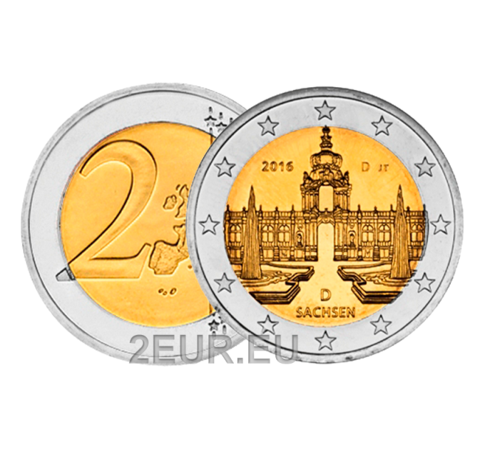 Germania 2 euro UNC 2016 - Palazzo Zwinger a Dresda - D - Monaco di Baviera