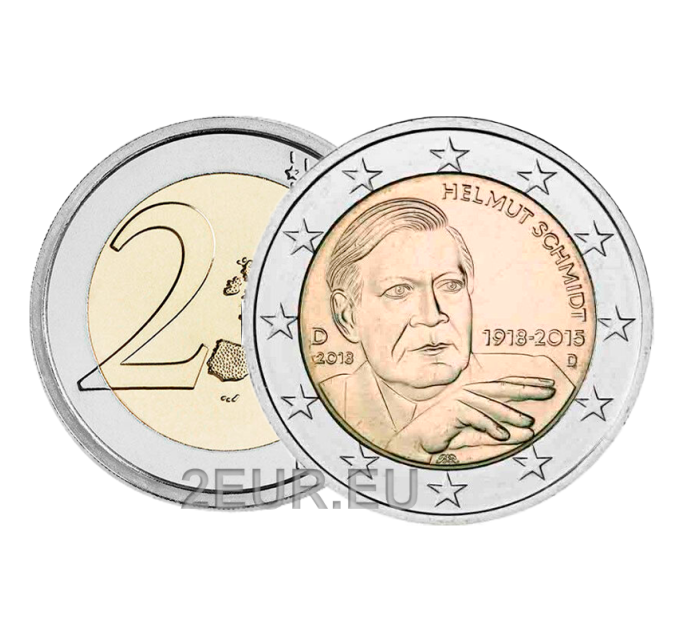 Germania 2 euro UNC 2018 - 100° compleanno di Helmut Schmidt - D - Monaco