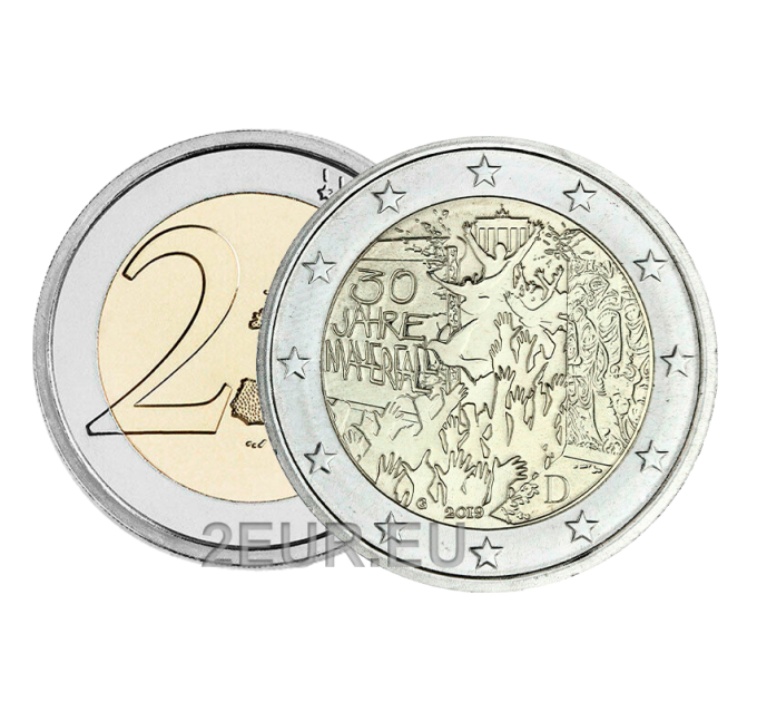 Germania 2 euro UNC 2019 - 30 anni dalla caduta del muro di Berlino - G - Karlsruhe