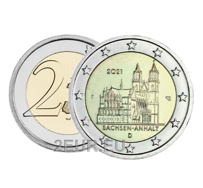  Germania 2 euro UNC 2021 - Sassonia-Anhalt - F - Stoccarda