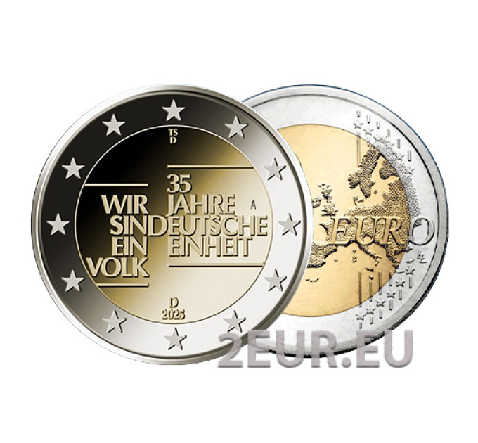Germania 2 euro UNC 2025 - 35 anni di unità tedesca - F
