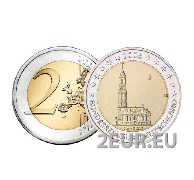 Germania 2 euro UNC 2008 - J - Amburgo