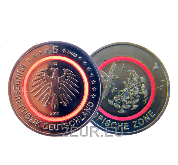 Germania 5 euro UNC 2017 - Zona a clima tropicale - G - Karlsruhe