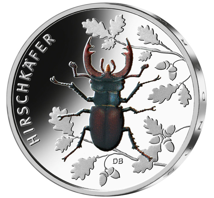 Germania 5 euro UNC 2024 - Il meraviglioso mondo degli insetti - Scarabeo cervo