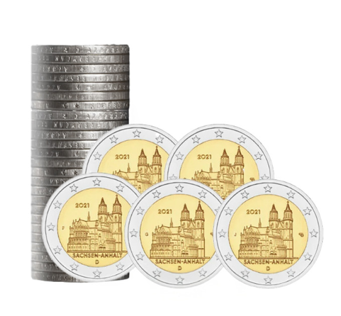 Germania 2 euro rotolo UNC 2021 - Sassonia-Anhalt - ADFGJ