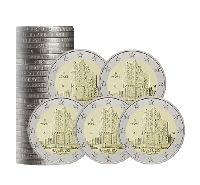 Germania 2 euro rotolo UNC 2023 - Amburgo - Elbphilharmonie - ADFGJ