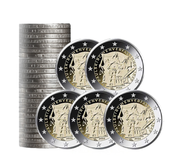 Germania 2 euro rotolo UNC 2024 - 175 anni della Costituzione della Paulskirche - ADFGJ