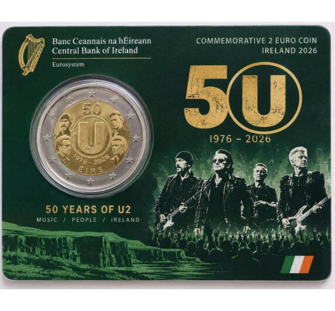 Irlanda 2 euro BU 2026 - 50° anniversario degli U2