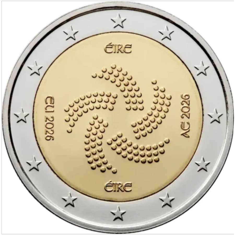Irlanda 2 euro da rotolo 2026 - Présidence irlandaise du Conseil de l'UE Irlanda 2 euro da rotolo 2026 - Présidence irlandaise du Conseil de l'UE