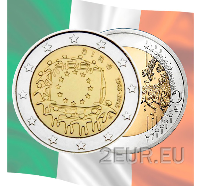 Irlanda 2 euro UNC 2015 - 30° anniversario della bandiera dell'UE
