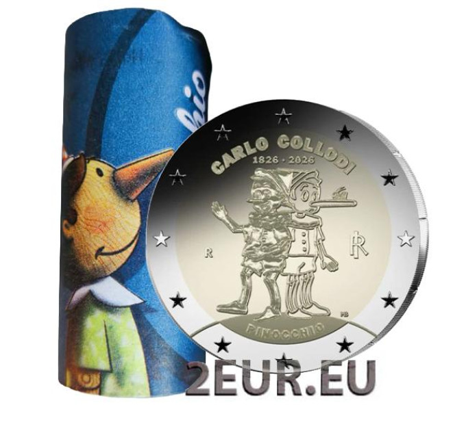 Italia 2 euro UNC roll 2026 - 200° Anniversario della nascita di Carlo Collodi