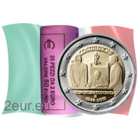 Italia 2 euro UNC rotolo 2018 - 70 anni Costituzione della Repubblica Italiana Italia 2 euro UNC rotolo 2018 - 70 anni Costituzione della Repubblica Italiana