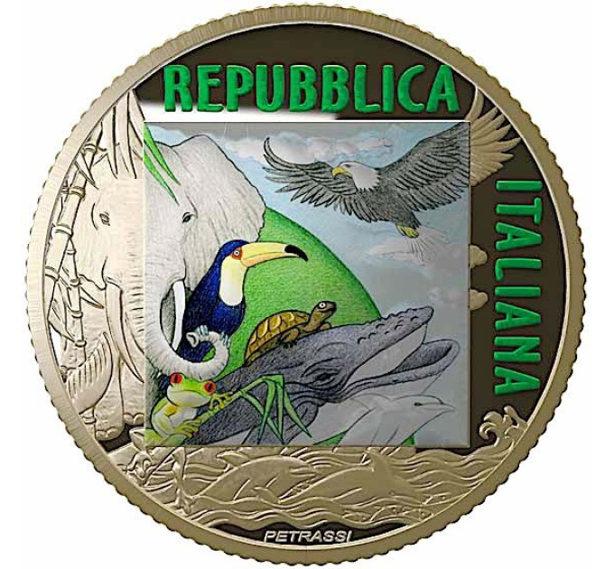 Italia 5 euro PROOF 2021 - Animali in via di estinzione - Orso polare
