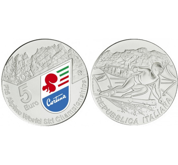 Italia 5 euro Argento BU 2021 - CAMPIONATI DEL MONDO DI SCI ALPINO