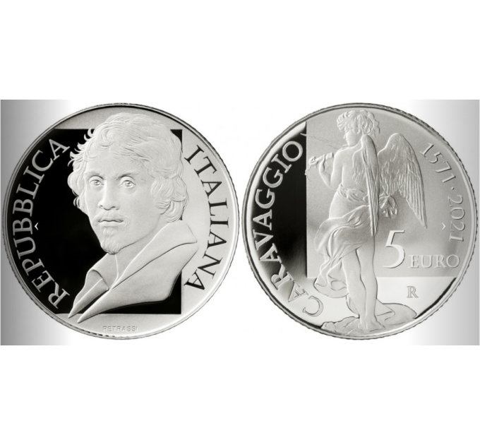 Italia 5 euro Argento PROOF 2021 - 450° Anniversario della nascita di Caravaggio