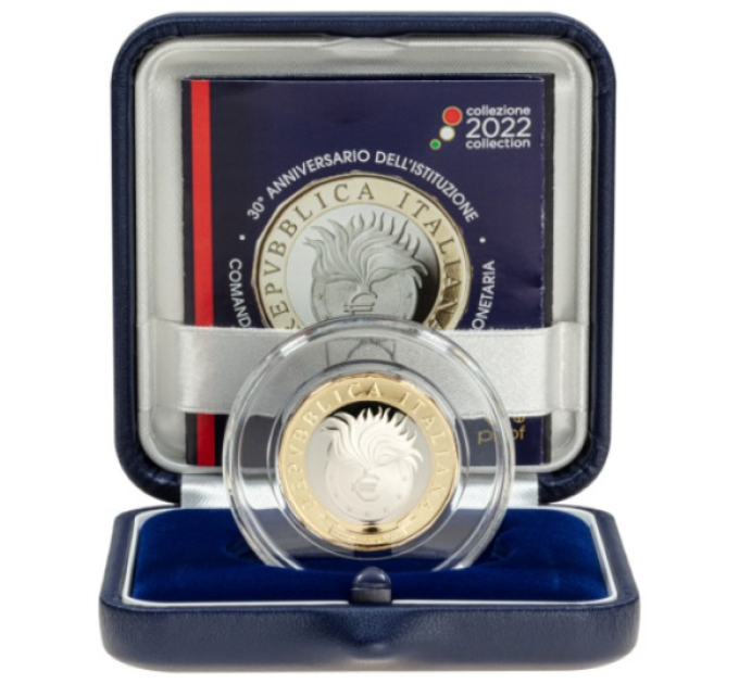 Italia 5 euro PROOF 2022 - 30° Anniversario della fondazione del Comando Carabinieri Antifalsificazione Monetaria