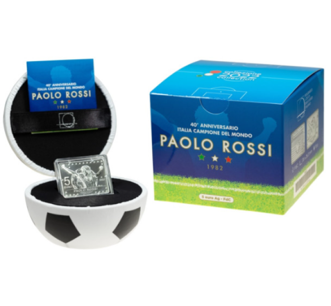 Italia 5 euro Argento BU 2022 - 40° Anniversario dell'Italia Campione del Mondo di Calcio - Paolo Rossi