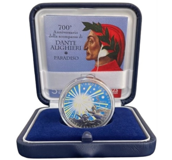 Italia 5 euro Argento PROOF 2023 - 700th Anniversary of the passing of Dante Alighieri - Paradiso