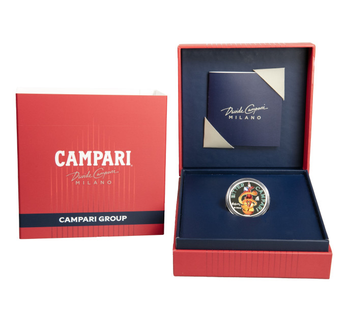 Italia 4 euro Argento BU 2025 - argento Campari